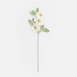奧可利鉤針毛線花插犬薔薇45cm 白