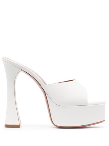 Amina Muaddi - Dalida 150mm platform-sole mules - women - Rubber/Calf Leather/Lambskin/Goat Skin/Thermoplastic Polyurethane (TPU) - 37 - White