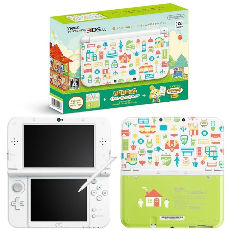 中古即納』{本体}{3DS}New ニンテンドー3DS LL どうぶつの森 ハッピー