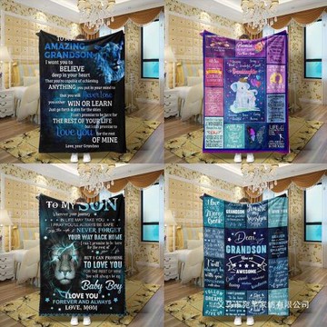 跨境愛情親情寄語法蘭絨毛毯 夏季空調毯子 熱賣秋冬午睡印花毯