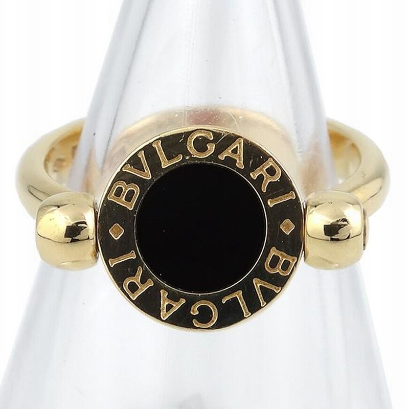 BVLGARI ブルガリ リング 珊瑚 サンゴ オニキス K18 YG 指輪サイズ ...