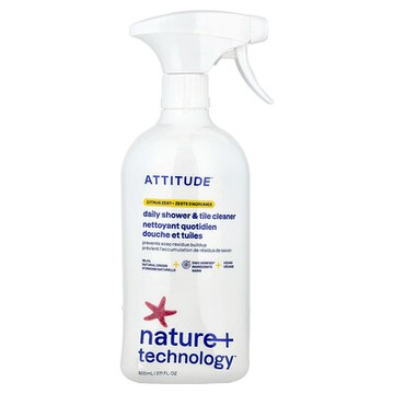 ATTITUDE, Nature + Technology™，日常淋浴間和瓷磚清潔劑，柑橘味，27.1 液量盎司（800 毫升）