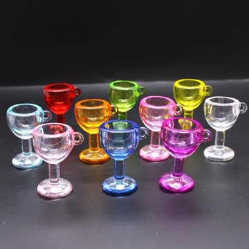 塑料亞克力仿水晶過家家游戲迷你透明小酒杯子餐具擺件道具飾品