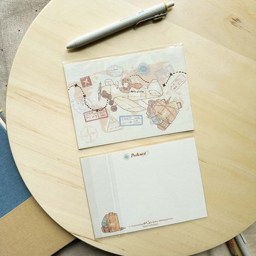 Let's Go Travelling 金箔明信片