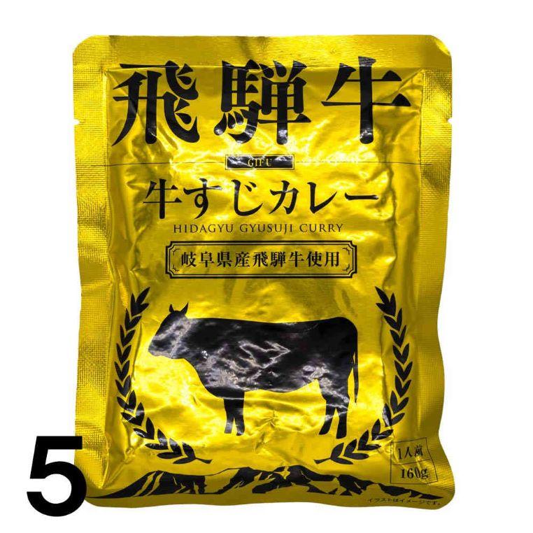  飛騨牛カレー レトルト 牛すじカレー 1人前 160ｇ ×5 ふるさと清見21 パスカル清見