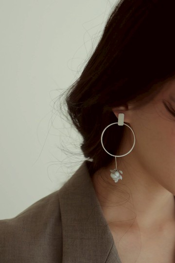 滿月心耳環/耳夾可