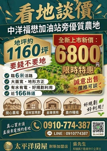 新港農地-福懋加油站附近優質農地｜嘉義縣新港鄉中洋子段中洋小段