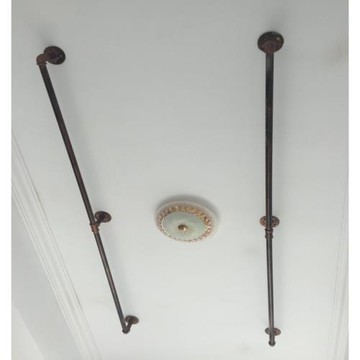 陽臺簡易掛衣桿小戶型窗臺曬衣桿打孔壁掛式晾衣桿頂裝水管掛衣架