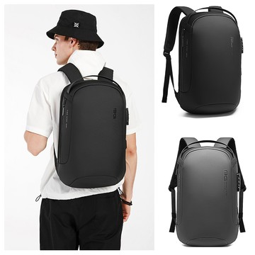 【leaper】現代流線風格15吋筆電USB防盜防水高機能大容量後背包 共2色