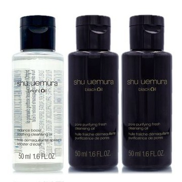 *SHU UEMURA植村秀 明星潔顏油50ml*3-組合任選(抹茶/黑米/柚子/山茶花/酒粕)-正統公司貨