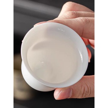 德化功夫茶具羊脂玉白瓷杯陶瓷品茗杯冰種個人杯子小號茶杯主人杯