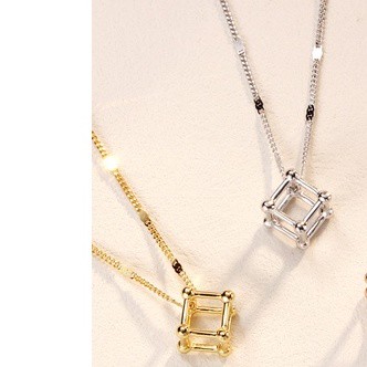 隔日到貨 歐美名牌 水立方 雙環 S925 鍍K金  項鏈 項鍊 不過敏 不退色N101