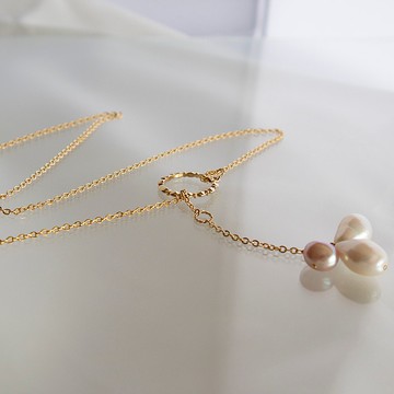 淚珠珍珠套索/長項鍊