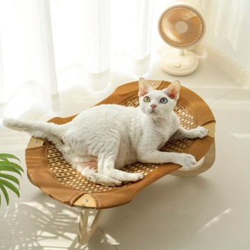 【喵仙兒】涼蓆款橢圓寵物行軍床