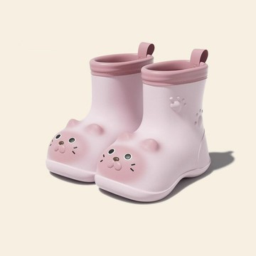 暹羅貓兒童雨鞋男童防滑輕便水鞋女童小孩上學寶寶卡通膠鞋防水