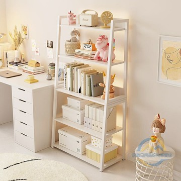 ins風書架 置物架落地 卧室家用簡約現代 鐵藝收納展示客廳梯形架子