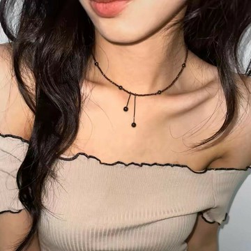 【台灣公司 可打統編】免運 甜酷風珠串水晶項鏈女小眾設計辣妹項鏈復古新中式高級簡約鎖骨鏈 可開發票 全館五折 工廠現貨直銷 新品特價 z9211