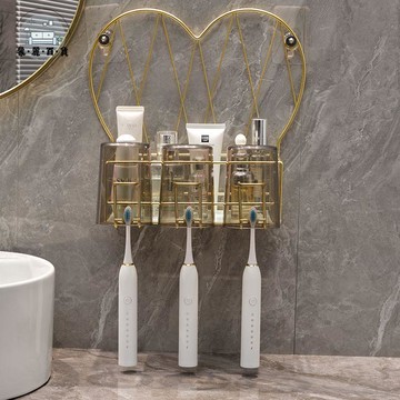 電動牙刷架 漱口杯架 牙刷置物架 衛生間漱口杯 牙刷架子免打孔 壁掛式刷牙杯 牙具牙缸套裝特惠/免運 可開發票 全館折扣 m5417