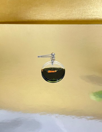 夜景 琉璃耳環 單邊1只 窗花復古耳環 手作飾品 醫療鋼耳環