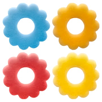 EXCELSA 小花海綿酒環 PU 塑料 4件裝  1組  藍色 + 橙色 + 紅色 + 黃色