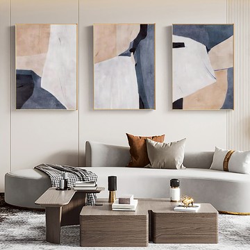 塗抹特色　色彩系列　裝飾掛畫　台灣製造 - A款－金框-50*70cm