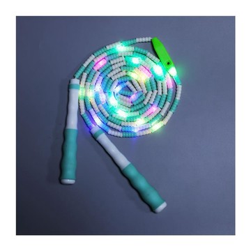 台灣出貨德國竹節發光跳繩 兒童初學者學生夜光珠節跳繩LED閃光燈三檔七彩