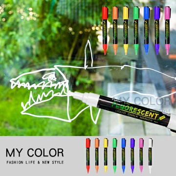 擦擦筆 塗鴉筆 玻璃筆 螢光筆 彩繪筆 液體粉筆 液態粉筆 可擦筆 廣告筆 白板 電子黑板 易清洗 纖維筆頭 繪畫筆 可擦式 螢光液態粉筆♚MY COLOR♚【Q216】