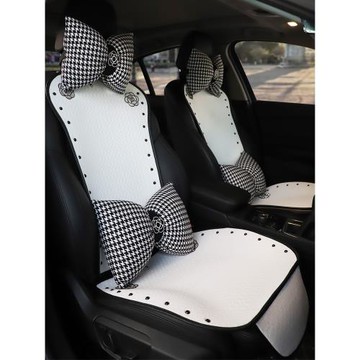 小蠻腰汽車坐墊四季通用單片女神新款山茶花柳丁后座墊冰絲涼墊子