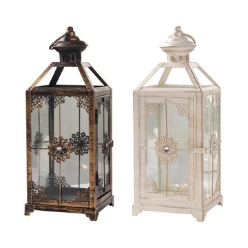 北歐復古燭臺客廳裝飾擺件戶外鐵藝落地防風風燈婚慶花園裝飾道具