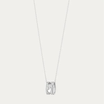 18K白金鑽石鏤空項鍊