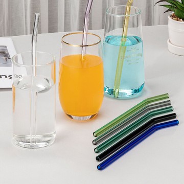 玻璃吸管非一次性耐熱防口紅透明環保珍珠奶茶成人孕產婦彎頭飲管