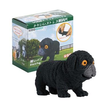 KIDO BUDDY 紓壓犬 黑色巴哥犬 8.5 x 4.5 x 6cm  1盒