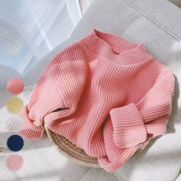 柔和糖果色針織上衣 針織衫 毛衣 長袖上衣 長袖毛衣 女童 童裝 兒童 中童 橘魔法【BB0629】