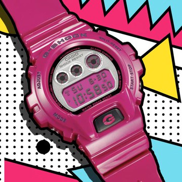 CASIO G-SHOCK 復古流行大錶徑計時錶/桃/DW-6900RCS-4