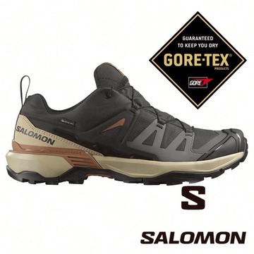 【SALOMON 法國】男低筒登山鞋GT X ULTRA 360『幻灰/灰褐/褐』476870 戶外 露營 登山 健行 休閒 時尚 登山鞋 Gore-tex