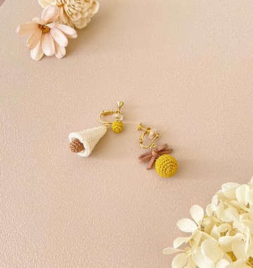 【聖誕系列】 編織聖誕樹耳環  耳夾 全手工製作