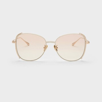 金屬縷空細框墨鏡