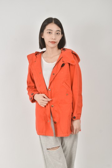 (S) burberry秋冬棉質純棉風衣紅色外套