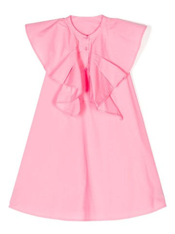 jnby by JNBY - ruffle-detailing cotton dress - kids - Cotton - 5 yrs - Pink