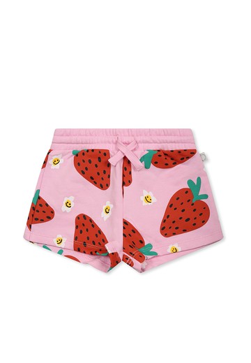 Stella McCartney Kids Pink Shorts For Baby Girl With Strawberry Print