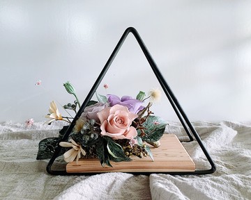 三角形精緻小巧盆花   不凋花  送禮好物