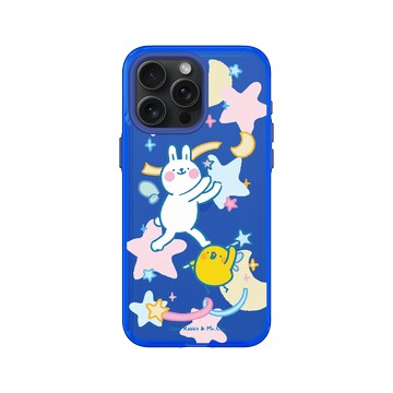 iPhone 15 Pro Max Clear 激光藍 - 懶散兔與啾先生 Lazy Rabbit and Mr.Chu - 魔法
