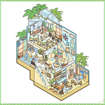 台灣出貨-卡通三層大尺寸造景貼紙創意3D立體微縮場景拚貼可愛解壓diy貼畵G2.24