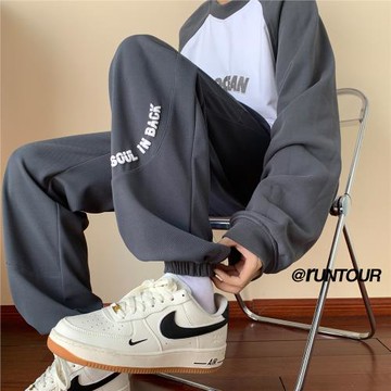 褲子春秋男款寬松束腳運動褲2024新款潮牌大碼休閑褲男士春款衛褲