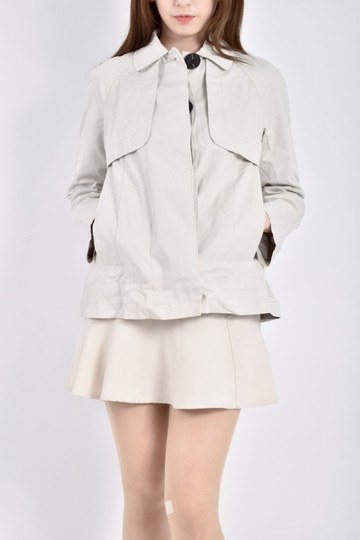 (S) zara質感棉質長袖風衣杏色外套