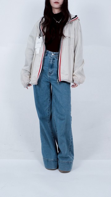 (S) moncler質感風衣連帽白色外套