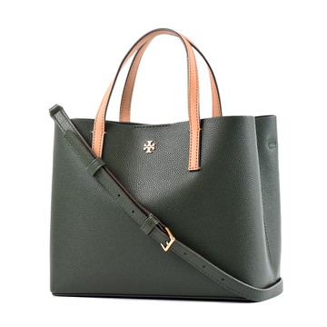 TORY BURCH BLAKE 荔枝紋手提/斜背二用托特包-羅勒綠/小