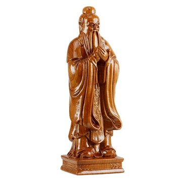 慈緣正堂 孔子像擺件木雕工藝品 孔子像雕像木孔夫子書房孔子中式