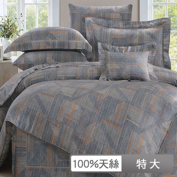 貝兒居家寢飾生活館 60支100%天絲四件式兩用被床包組 裸睡系列  特大雙人泰晤士