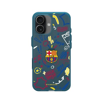 iPhone 17 Clear (相機按鈕) 夜幕藍 - FC Barcelona - Graffiti